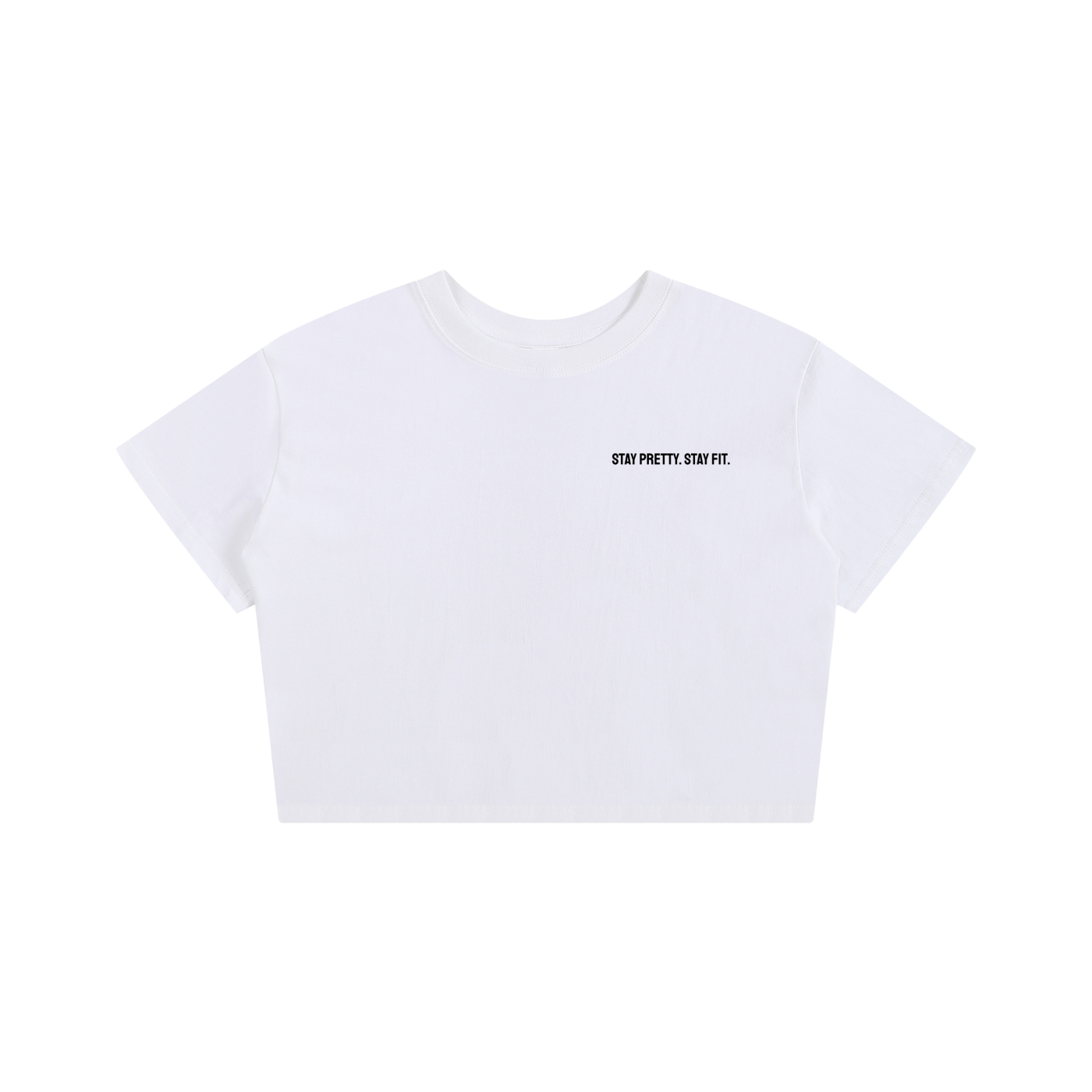 Stay Pretty Stay Fit  Crop Top - White